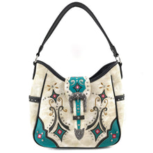 Load image into Gallery viewer, Large Tribal Design Buckle Tote Purse

