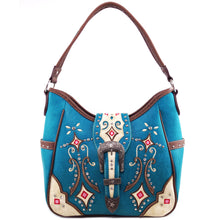 Load image into Gallery viewer, Large Tribal Design Buckle Tote Purse
