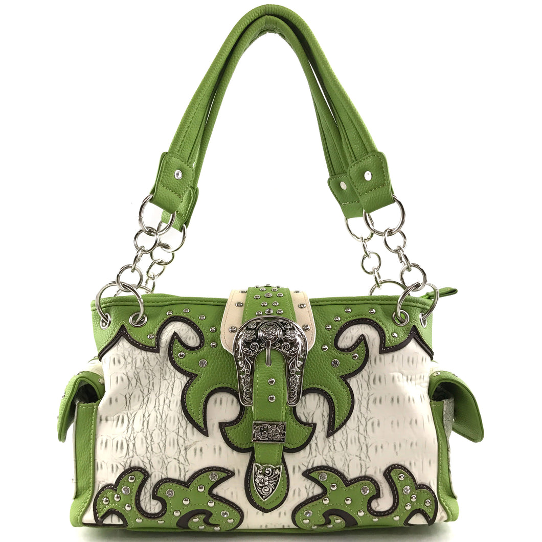 Croc Design Buckle Handbag