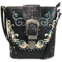 Load image into Gallery viewer, Western Embroidered Buckle Crossbody Messenger Purse
