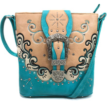Load image into Gallery viewer, Western Embroidered Buckle Crossbody Messenger Purse
